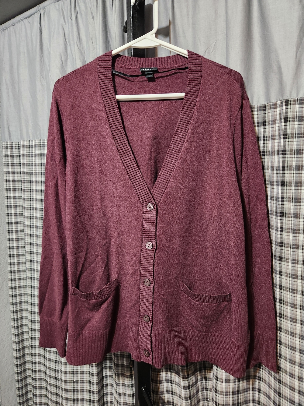 torrid Plum Button-Front V-Neck Cardigan